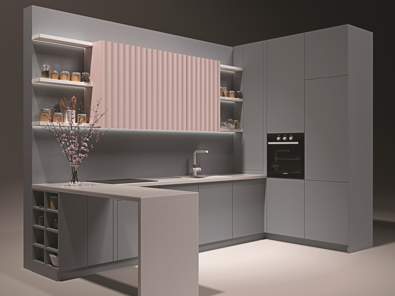 Кухня в ніжних пастельних відтінках